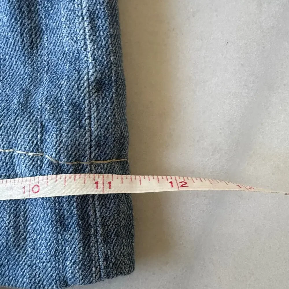 Zara Women's Wide Leg Denim Pants Size 4 Cropped Zipper Button Front - Picture 8 of 10